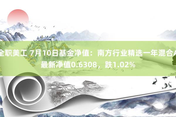 全职美工 7月10日基金净值：南方行业精选一年混合A最新净值0.6308，跌1.02%